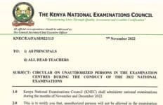 KCSE, KCPE Exams- Knec releases circular on list of persons authorized in Exam Centre 1 Knec Circular on persons allowed at exam centres