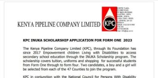 Form one scholarships application forms free