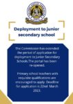 TSC extends deadline for deployment to Junior Secondary applications