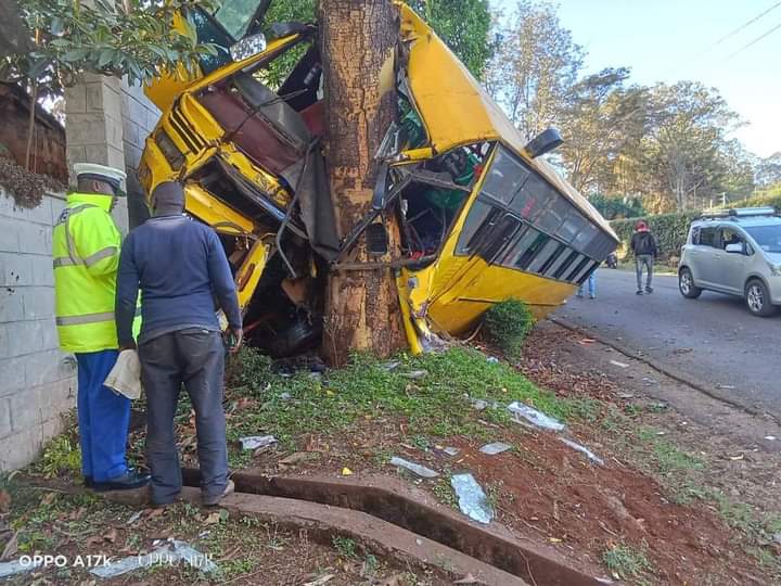 23 School Children Escape With Minor Injuries After School Bus Hits Tree