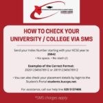 Kuccps- How to check university/ college placement results via SMS