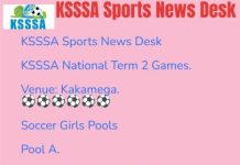 KSSSA National Term 2 Games 2023 Soccer Girls Pools, Draws and Results