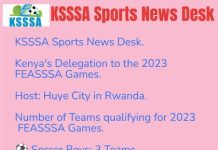 KSSSA Number of Teams Qualifying For 2023 East Africa School Games (FEASSSA) in Huye Rwanda