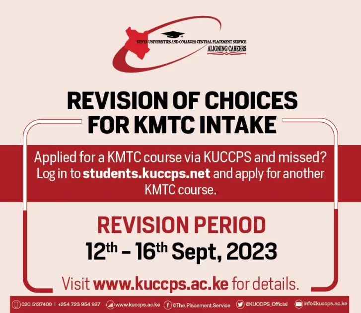 KMTC Placement 2024/2025: Final Revision of Course Choices