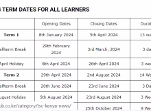 Ministry of Education releases 2024 Revised and Final schools' calendar 1 2024 school academic calendar
