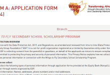 Equity Bank Wings to fly scholarship application form