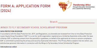 Equity Bank Wings to fly scholarship application form