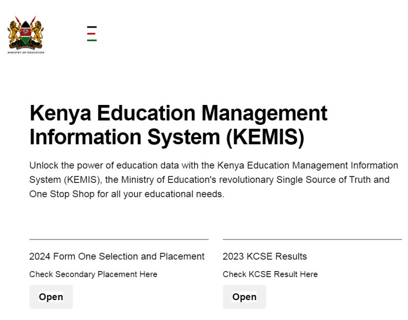 KCSE Results Online Portal