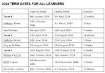 Revised and Final 2024 School Term Dates and Academic Calendar