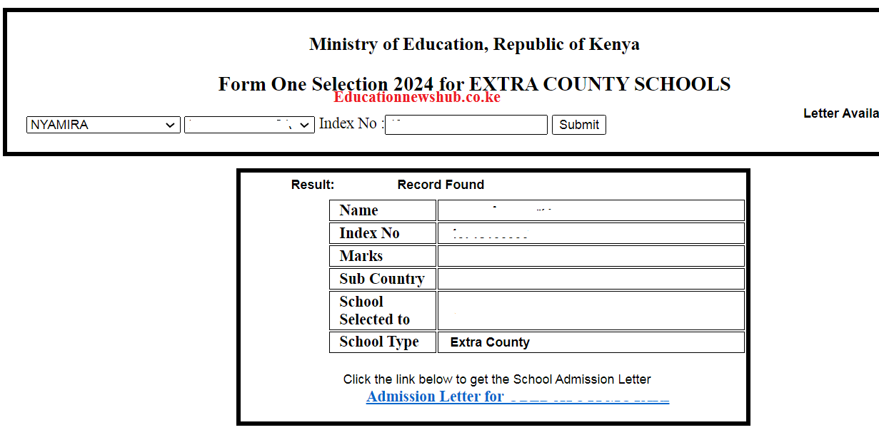 2024 Form One Calling Letters Now Posted; How to download them easily via phone