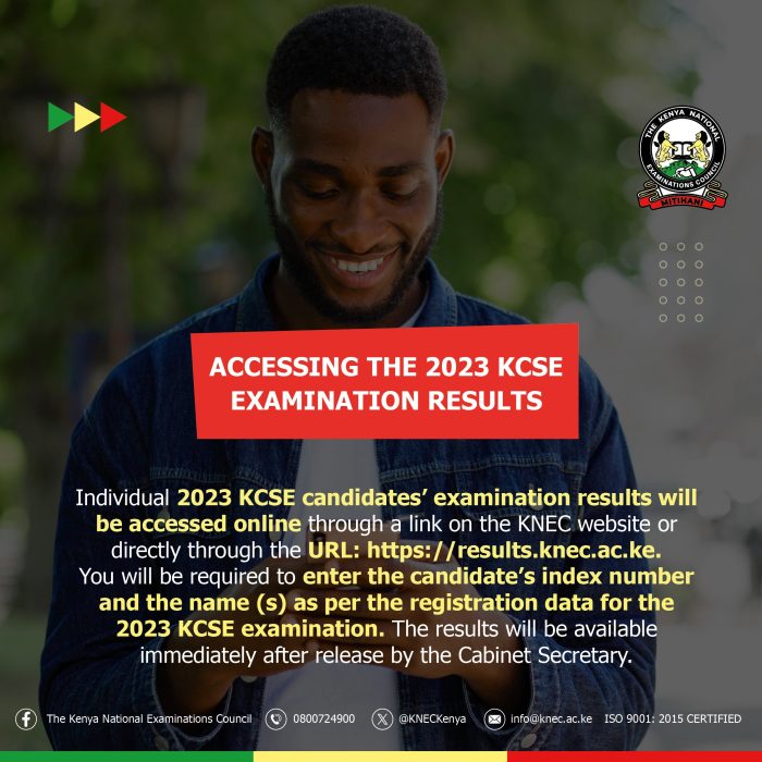 How to receive the 2023 KCSE results.