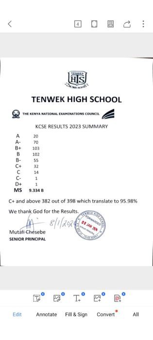 Tenwek boys high School