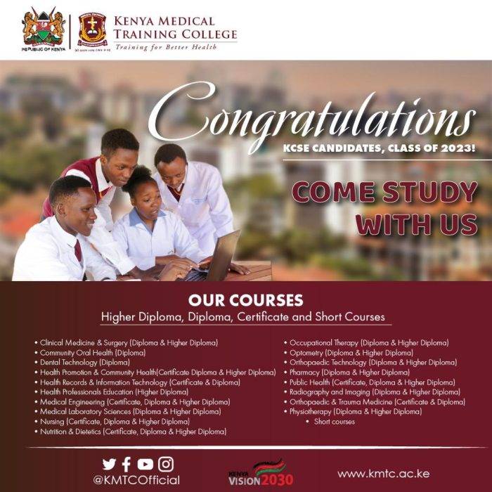 Read more about the article KMTC courses for 2024/2025 admission