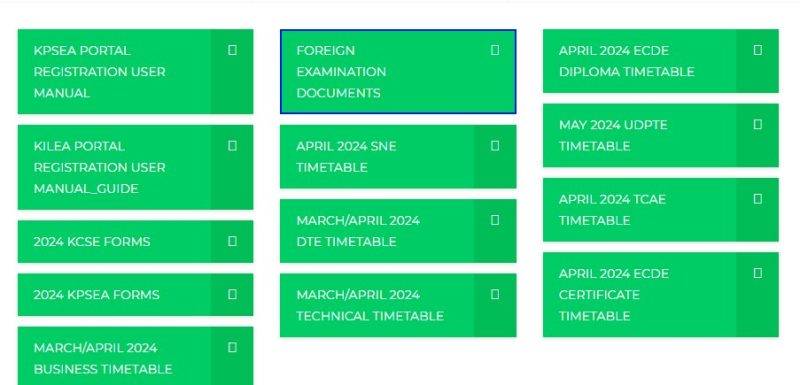 Knec Exam Registration details and timetables