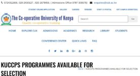 The Co-operative University of Kenya 2024/2025 KUCCPS Programmes Available for Selection