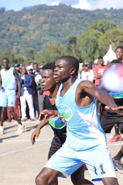 Boys' basketball action at Machakos School during the 2024 Term One Games.