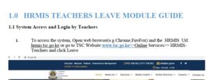 TSC leaves application Manual for teachers