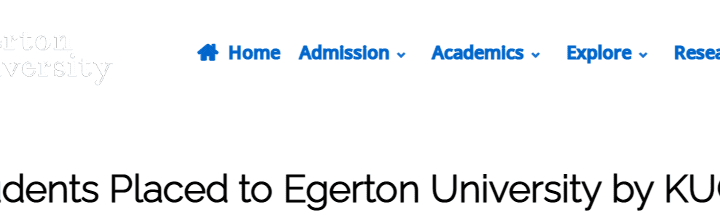 Egerton University Admissions