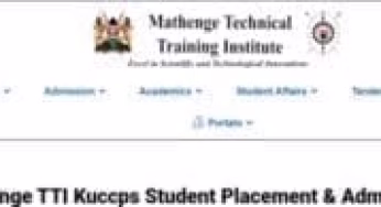 Mathenge TTI Admissions: Download Kuccps Admission Letters
