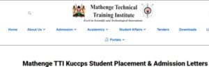 Mathenge TTI Admissions: Download Kuccps Admission Letters