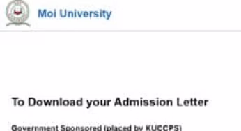 Moi University – KUCCPS Students Admission Letters and Lists Portal
