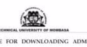 Technical University of Mombasa Kuccps admission letters portal login