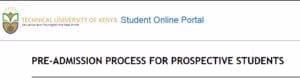 Technical University of Kenya KUCCPS admission letters download, Portal login 1 Technical University of Kenya Admissions