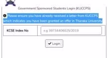 Tharaka University Kuccps admission letters portal login