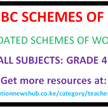 Free Grade 4 Schemes of work