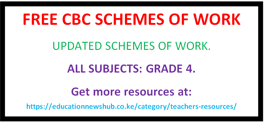 Free Grade 4 Schemes of work