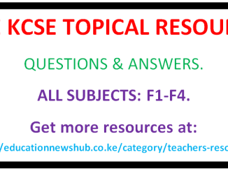 Free KCSE Topical Questions and answers for all subjects.