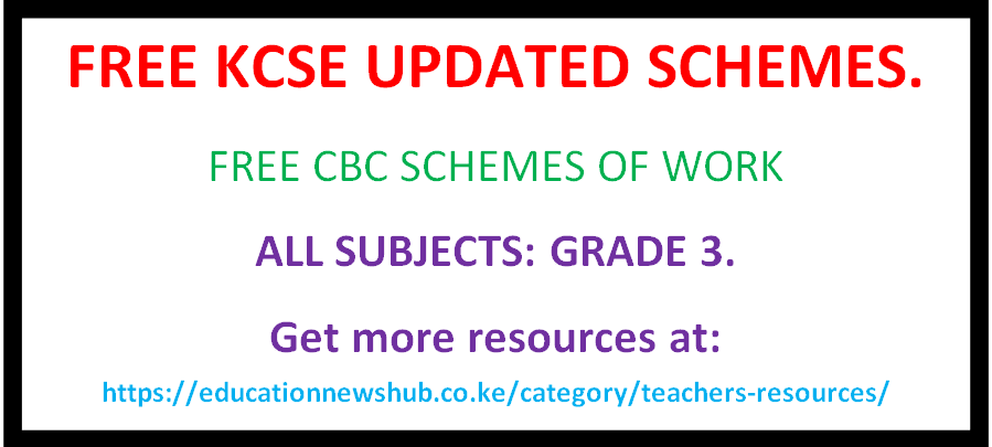 Grade 3 CBC Schemes of work