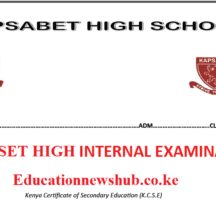Kapsabet High School Mock Exams