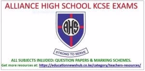 Murang'a Schools KCSE top mock Exam papers & answers- All Subjects 1 Alliance KCSE Full Revision Papers with marking schemes