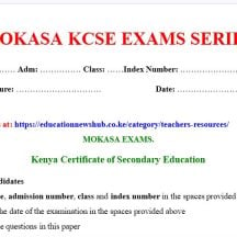 KCSE Mokasa Exams