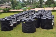 Joy as schools set to receive free water tanks 1 Water tanks ready for distribution to schools