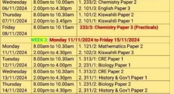 KCSE 2024 Exams Timetable- revised & final pdf