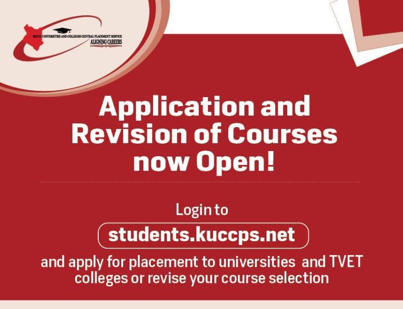 The Kenya Universities and Colleges Central Placement Service, Kuccps, online course applications and admissions portal.