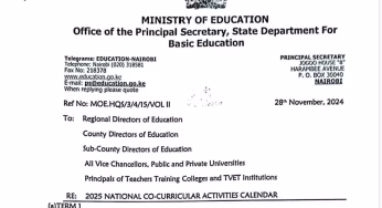 2025 National Co-Curricular Activities Calendar of Events for all Schools and Colleges