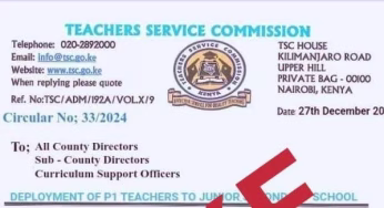 TSC refutes claims of massive deployment of P1 teachers to Junior Schools