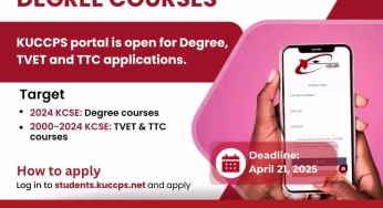 KUCCPS Opens 2025 Portal for Degree, Teaching and TVET Courses: How to Apply