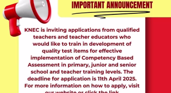 KNEC Calls for Teachers from Primary, Junior, and Senior Schools to Train in Creating Quality CBC Test Items