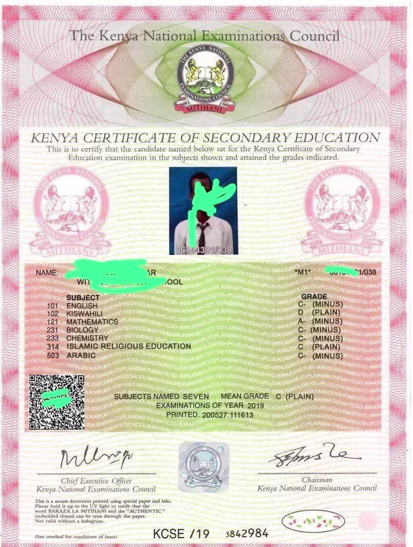Qualifications Authority identifies over 10K fake certificates in ongoing verification exercise 1 A KCSE Certificate. The Qualifications Authority (KNQA) has identified over 10K fake certificates in the ongoing verification exercise