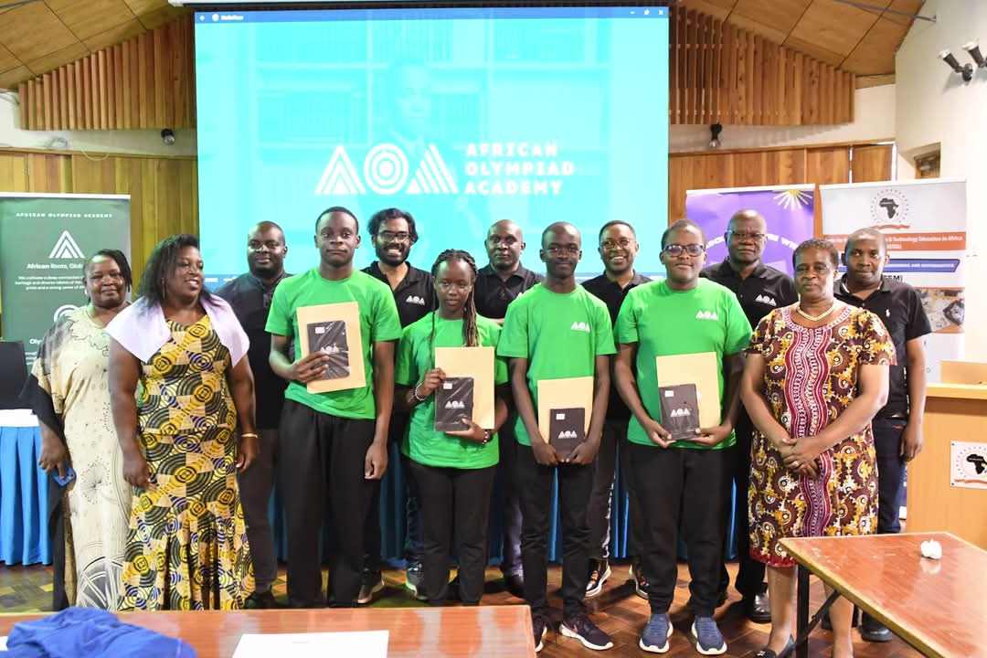 The Four top students who have earned prestigious three-year mathematics scholarships at the African Olympiad Academy (AOA) in Kigali, Rwanda.