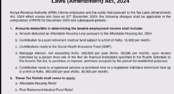 KRA Introduces New PAYE Regulations: Key Information You Should Know