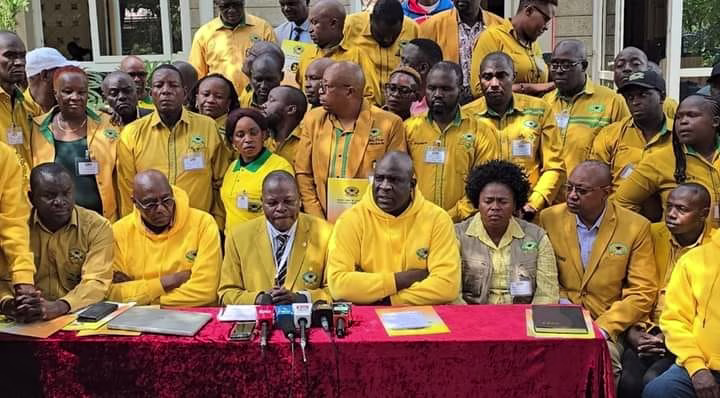 Teacher Moves to Court over Forgery, wants Kuppet National Officials thrown out 1 A section of officials drawn from the Kenya Union of Post Primary Education Teachers (Kuppet) at a past press briefing.