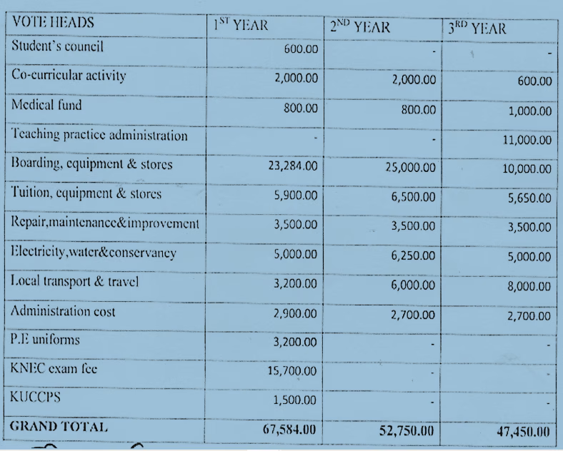 Teacher Training Colleges Fees Structure 2025-2028 1 Diploma in Teachers Education (Secondary) Fees Structure