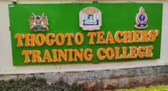 Thogoto TTC Courses, Location, Fees, Contacts, Admission Letters, Intake