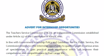TSC advert for Internship Opportunities 2025-2026