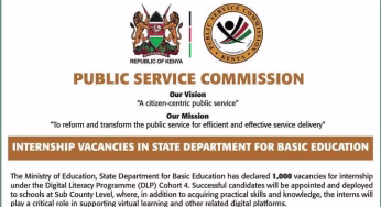 Education Ministry announces 1,000 Internship vacancies
